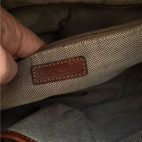 Dooney & Bourke Vintage Brown and Denim Shoulder Bag with Structured Design - Picture 14 of 16